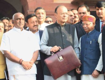 Budget 2018 Jaitley leaves for Parliament