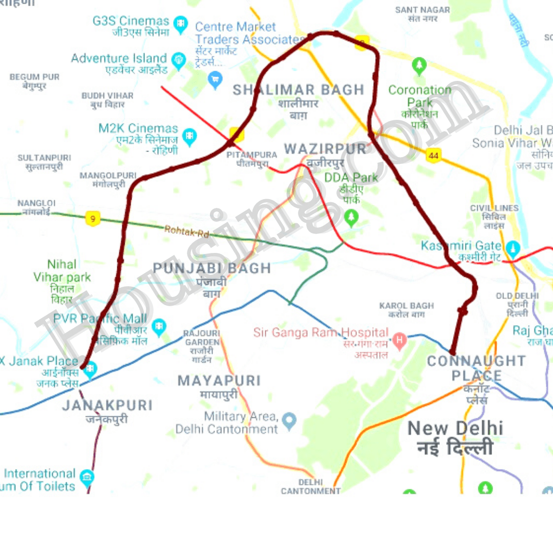 Delhi Metro Phase 4 Line Route Map Delhi Metro Metro Map Map Images   Housing.com  