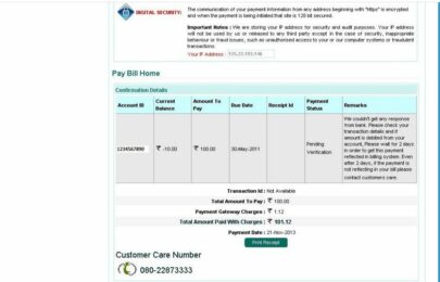 BESCOM bill payment