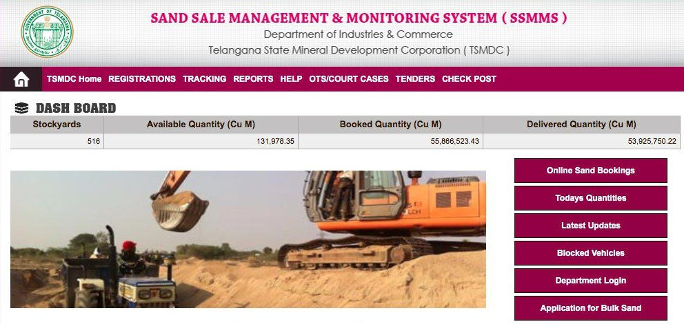 Steps for TSMDC sand booking, order tracking and delivery