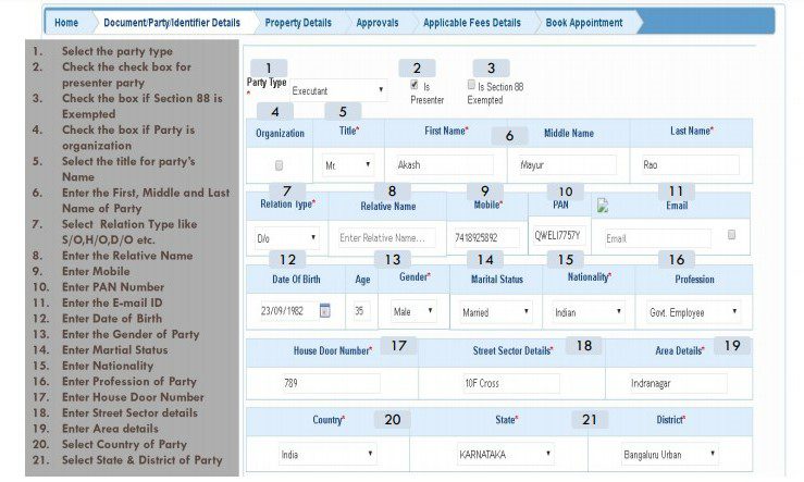 Kaveri Online Services Book Registration Appointment