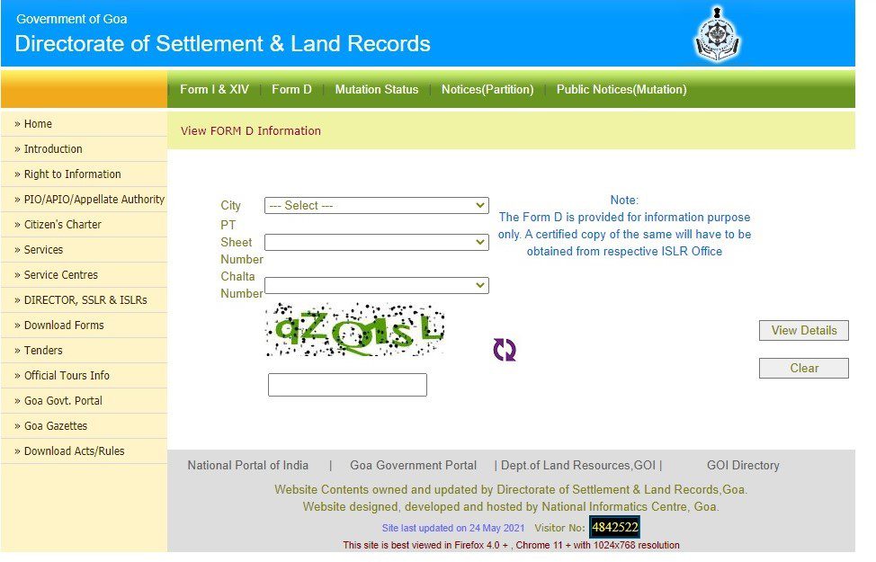 Goa Land Records Search Land Survey Map Goa, Form and 14 & more