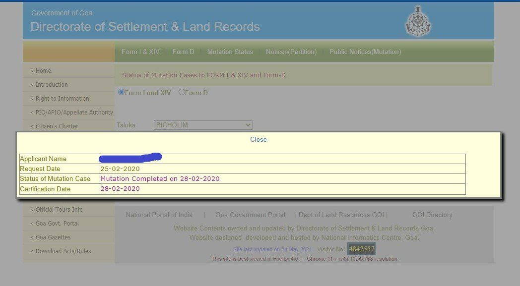 Goa Land Records Search Land Survey Map Goa, Form and 14 & more