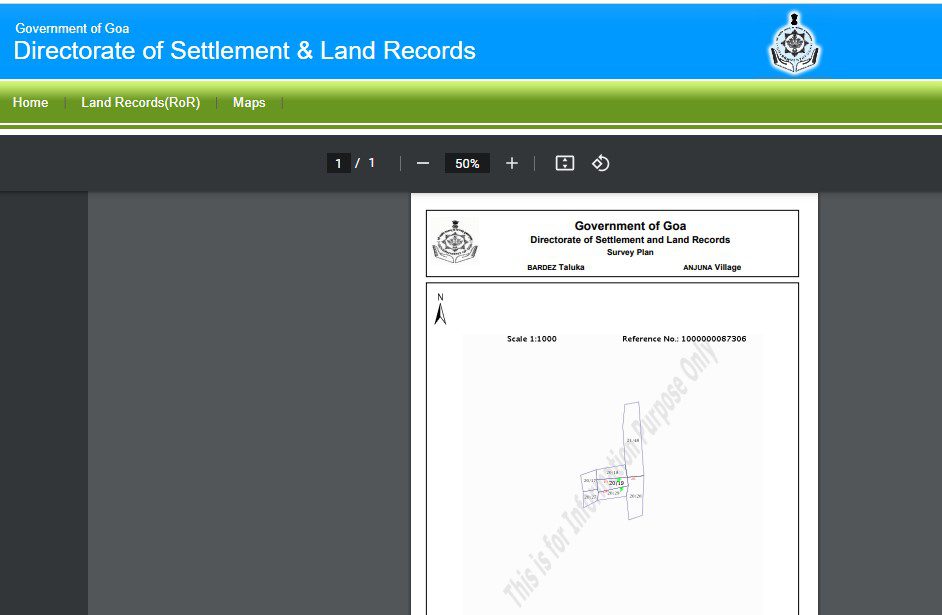 Goa Land Records Search Land Survey Map Goa, Form and 14 & more