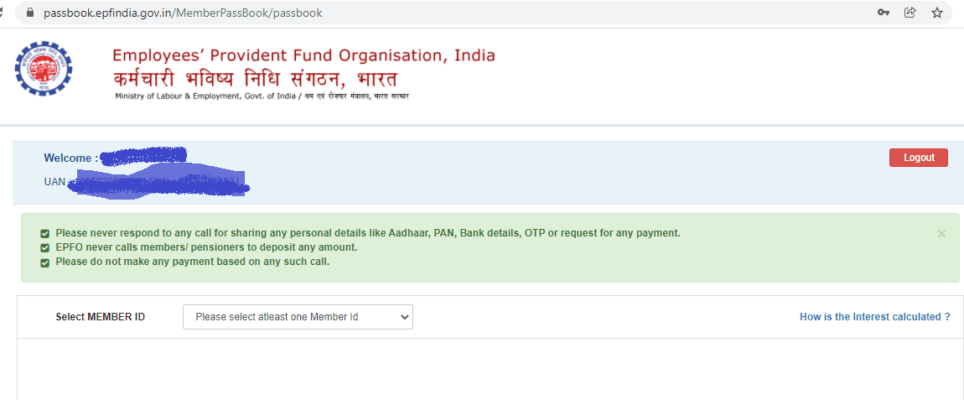 EPF passbook