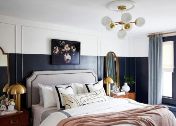 Indigo and white bedroom