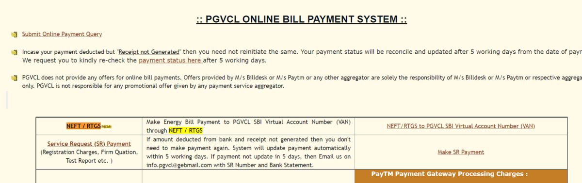 Paschim Gujarat Vij Company Limited (PGVCL) Pay bills online Housing