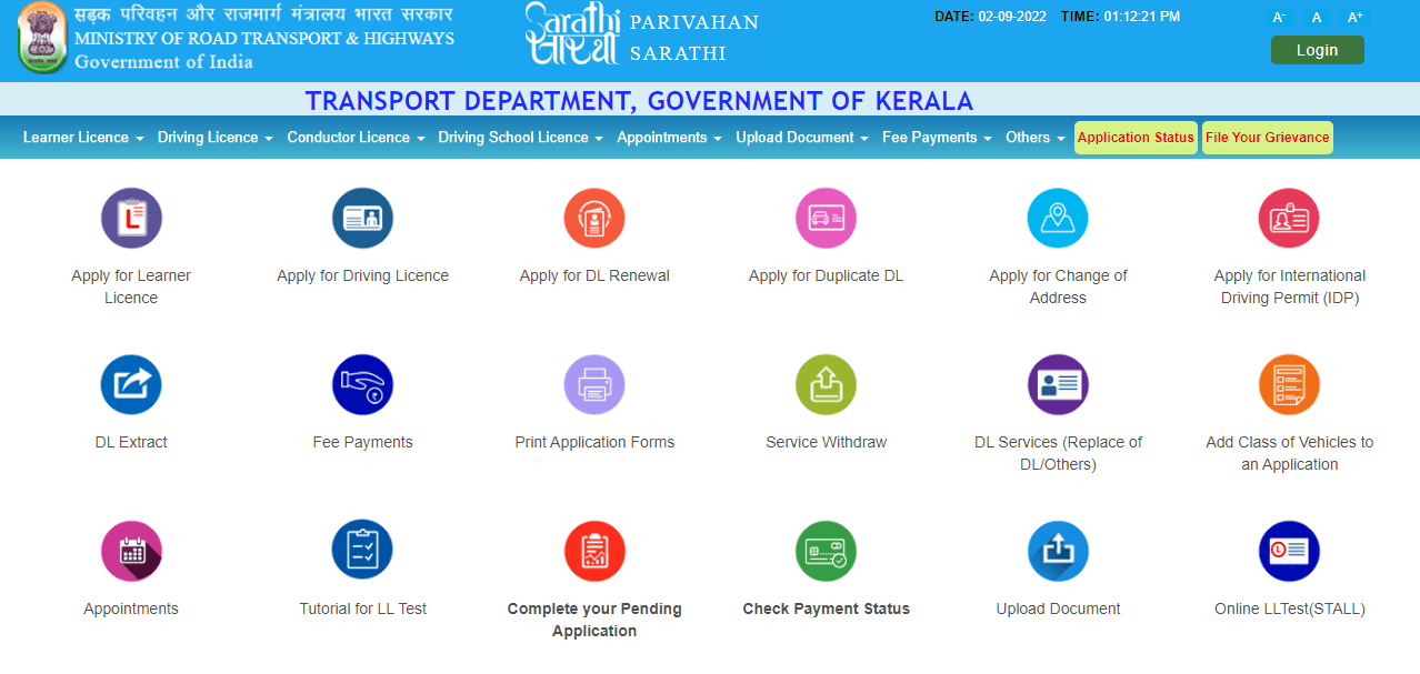 Parivahan Kerala Online Driving License Application Vehicle Details Parivahan Kerala Online Driving License Application Vehicle Details