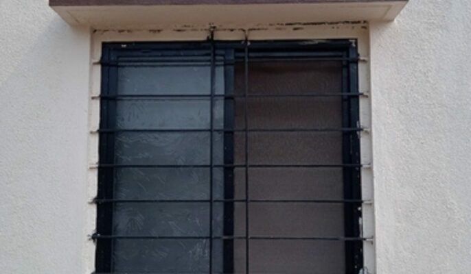 Sliding window design with grill for added security