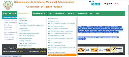 How to pay GVMC Property Tax online?