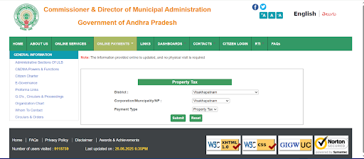 How to pay GVMC Property Tax online? 