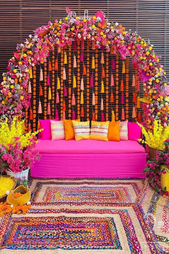 Mehendi, sangeet and haldi decoration ideas at home