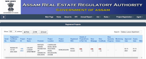 Assam RERA registration process