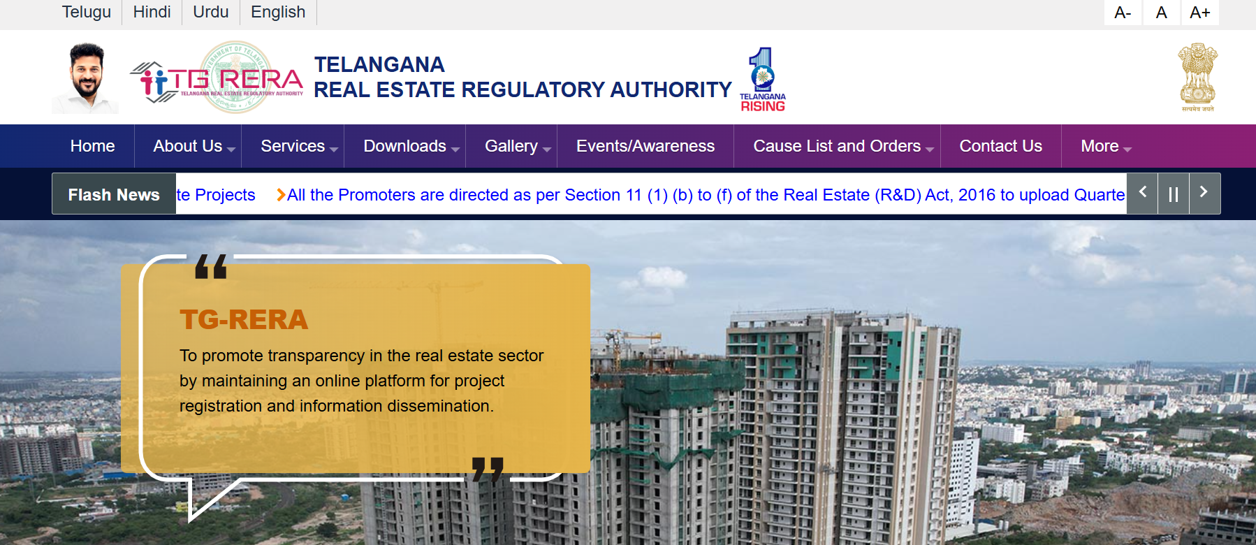 To view RERA-registered projects in Telangana, visit the official RERA website https://rera.telangana.gov.in/