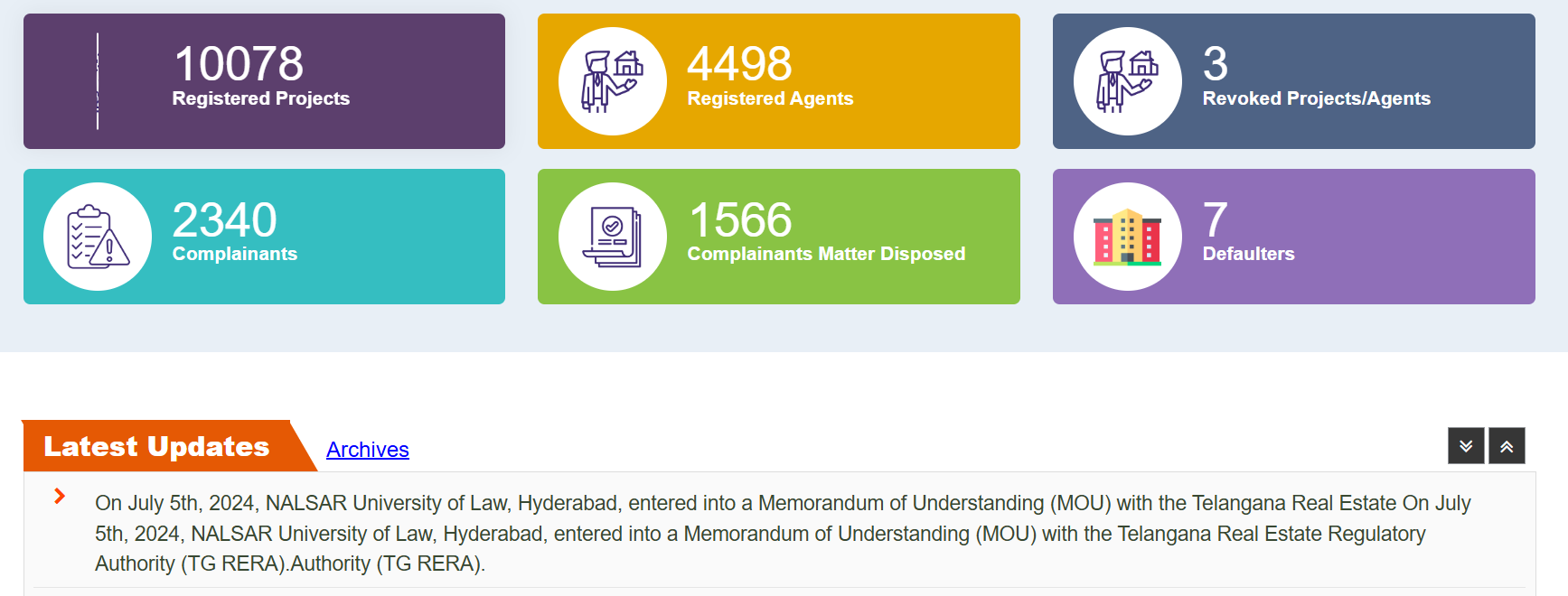 Scroll down the page. Click on the quick link for registered projects.