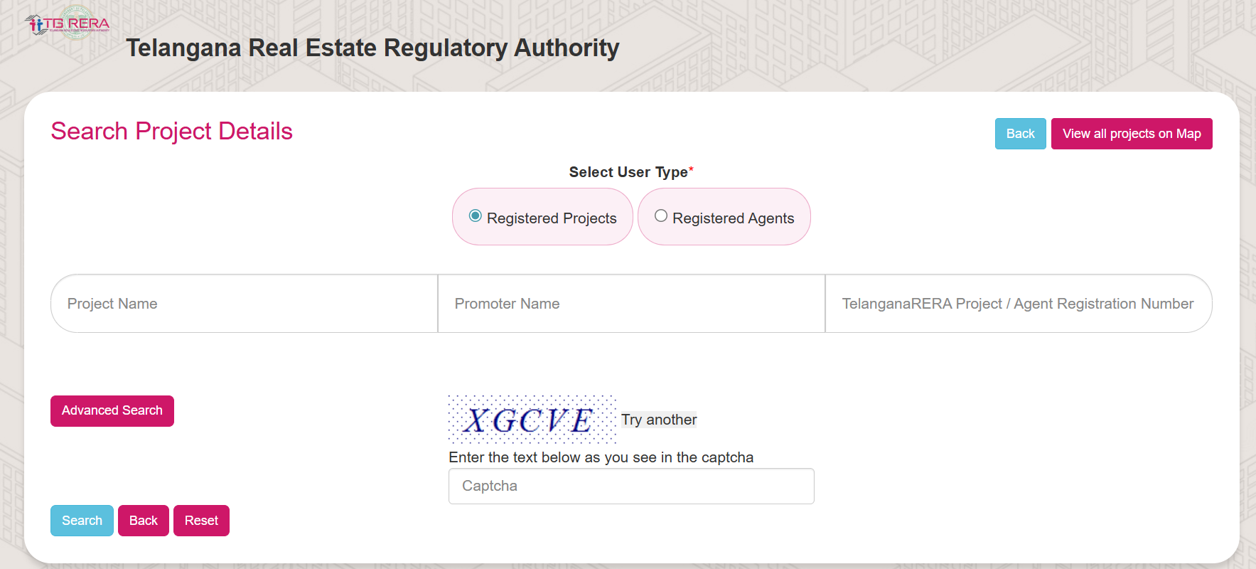 The relevant project details will be displayed on the screen. 