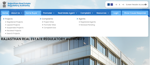How to search projects and file complaints on RERA Rajasthan?
