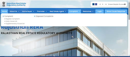 How to search projects and file complaints on RERA Rajasthan?