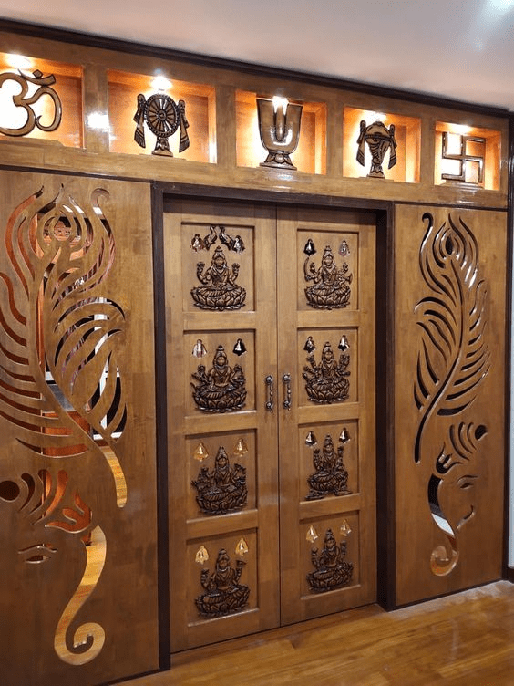 Trending pooja room door design ideas