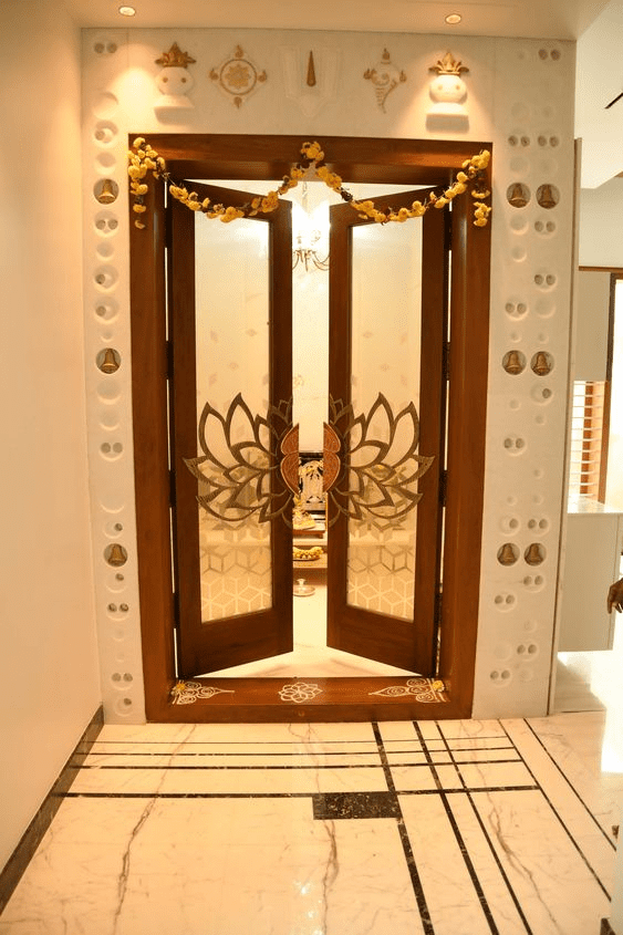 Trending pooja room door design ideas