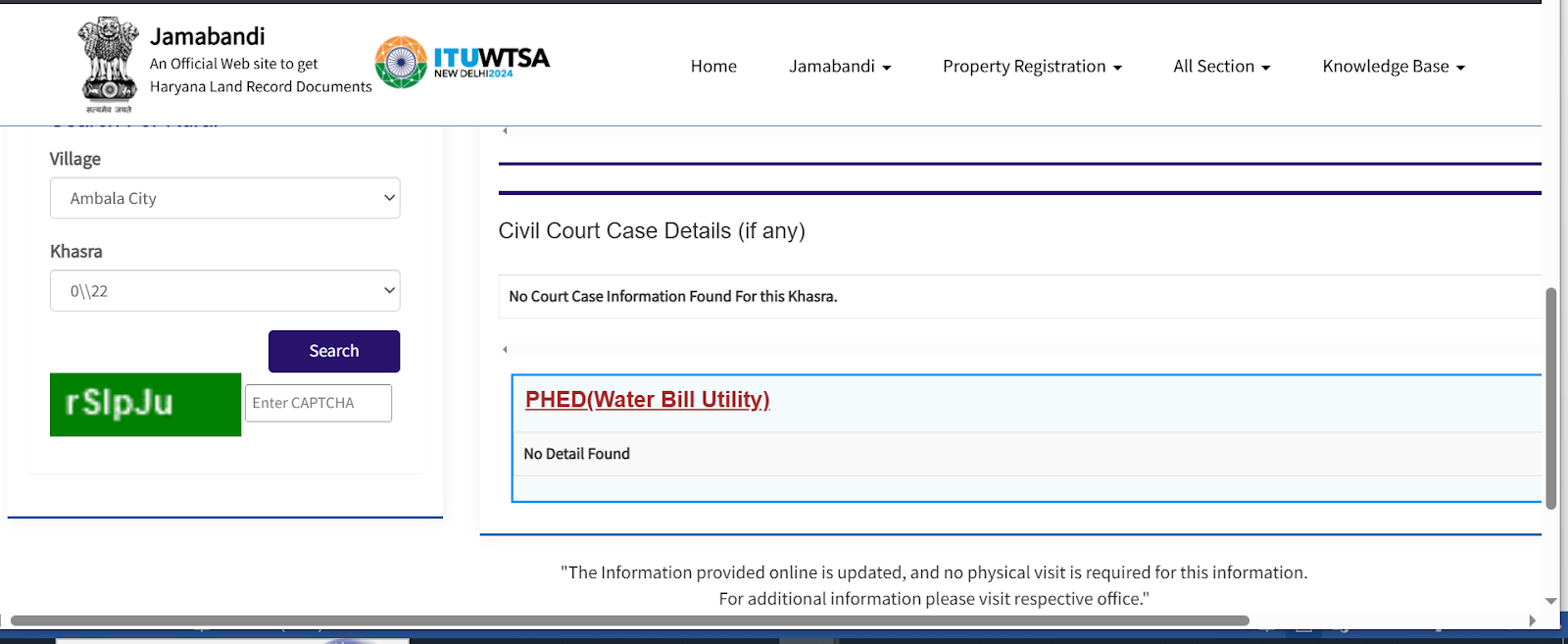 How to check land records on Haryana Jamabandi online?