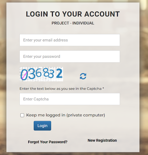 On the login page, click on the new registration link.