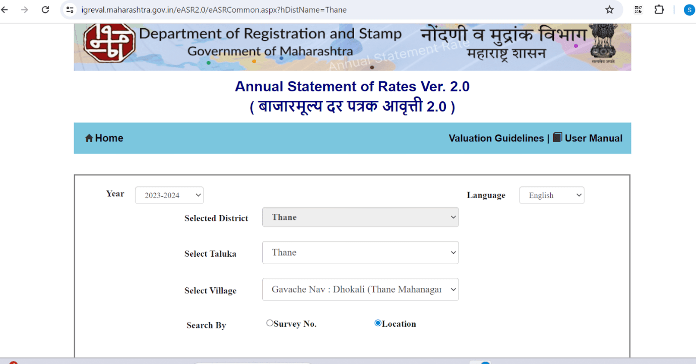 Ready reckoner rate in Thane’s Dhokali