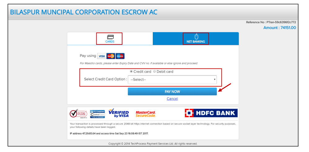 How to pay property tax online in Bilaspur, Chhattisgarh?