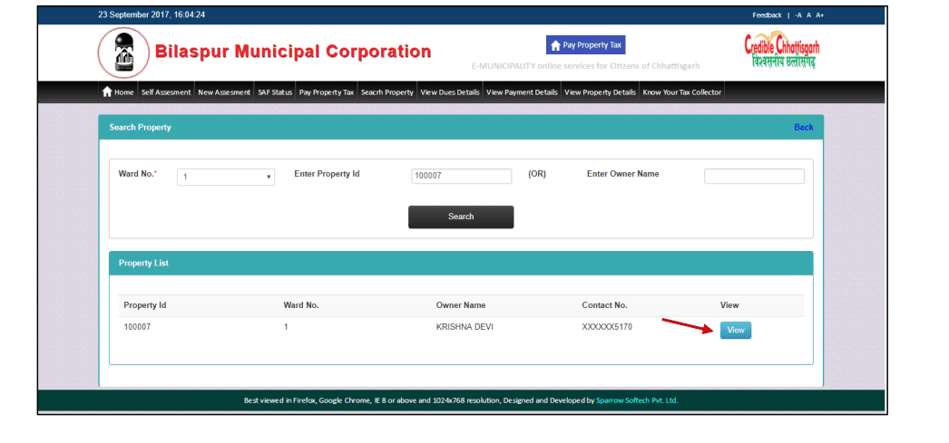 How to pay property tax online in Bilaspur, Chhattisgarh?