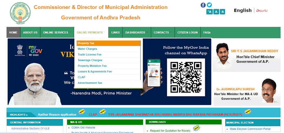 How to pay property tax in Kadapa?