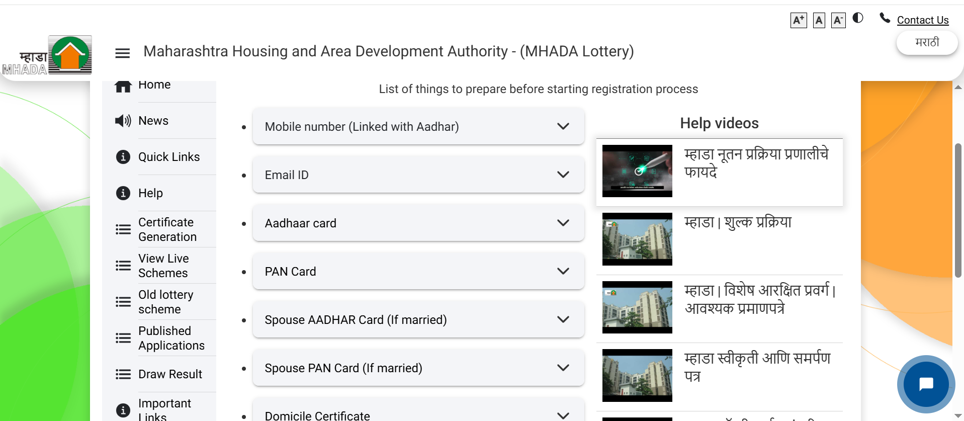 Mhada housing registration