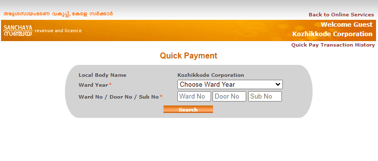 How to pay property tax in Kozhikode?
