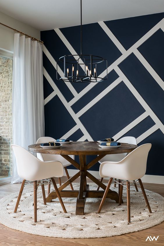 geometric accent wall