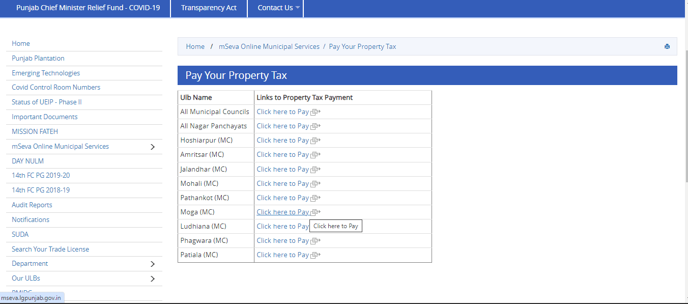 How to pay property tax in Moga?