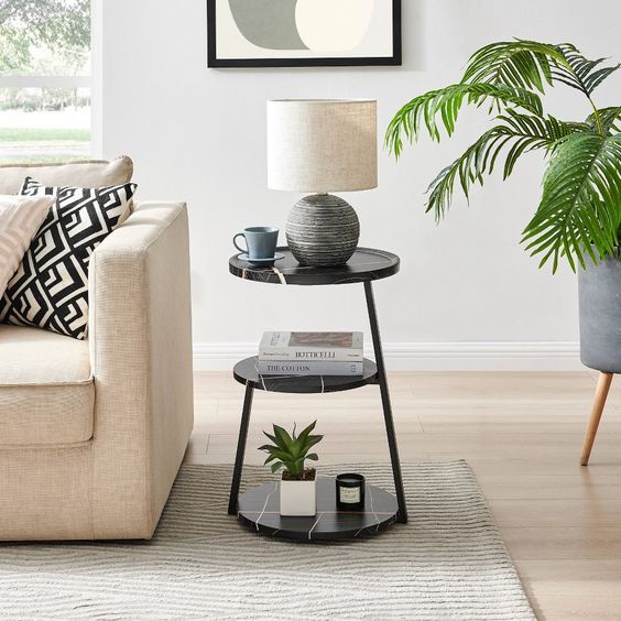 asymmetrical side table
