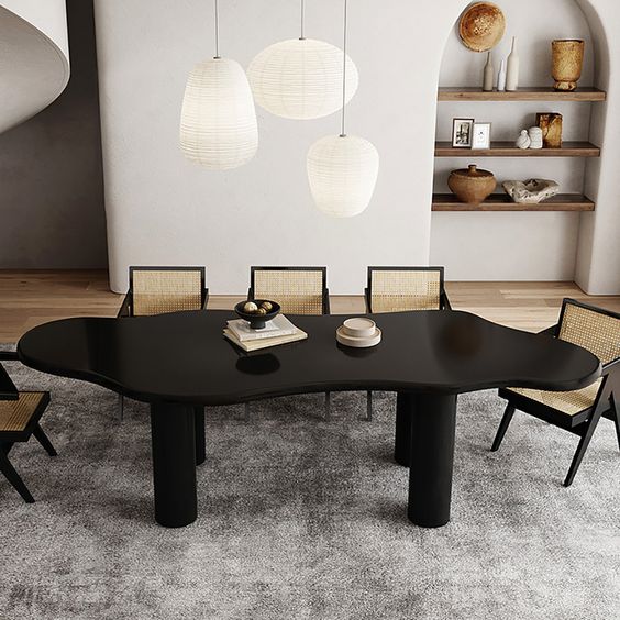 asymmetrical dining table
