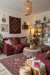 How to decorate your home with wine-red colour