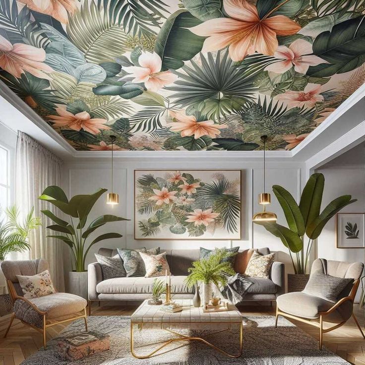 applications of wallpapers in ceiling