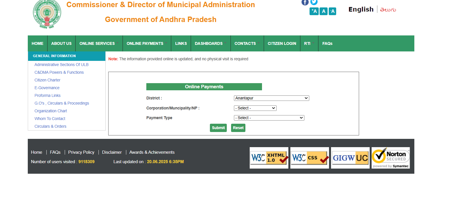 Anantapura property tax 2025