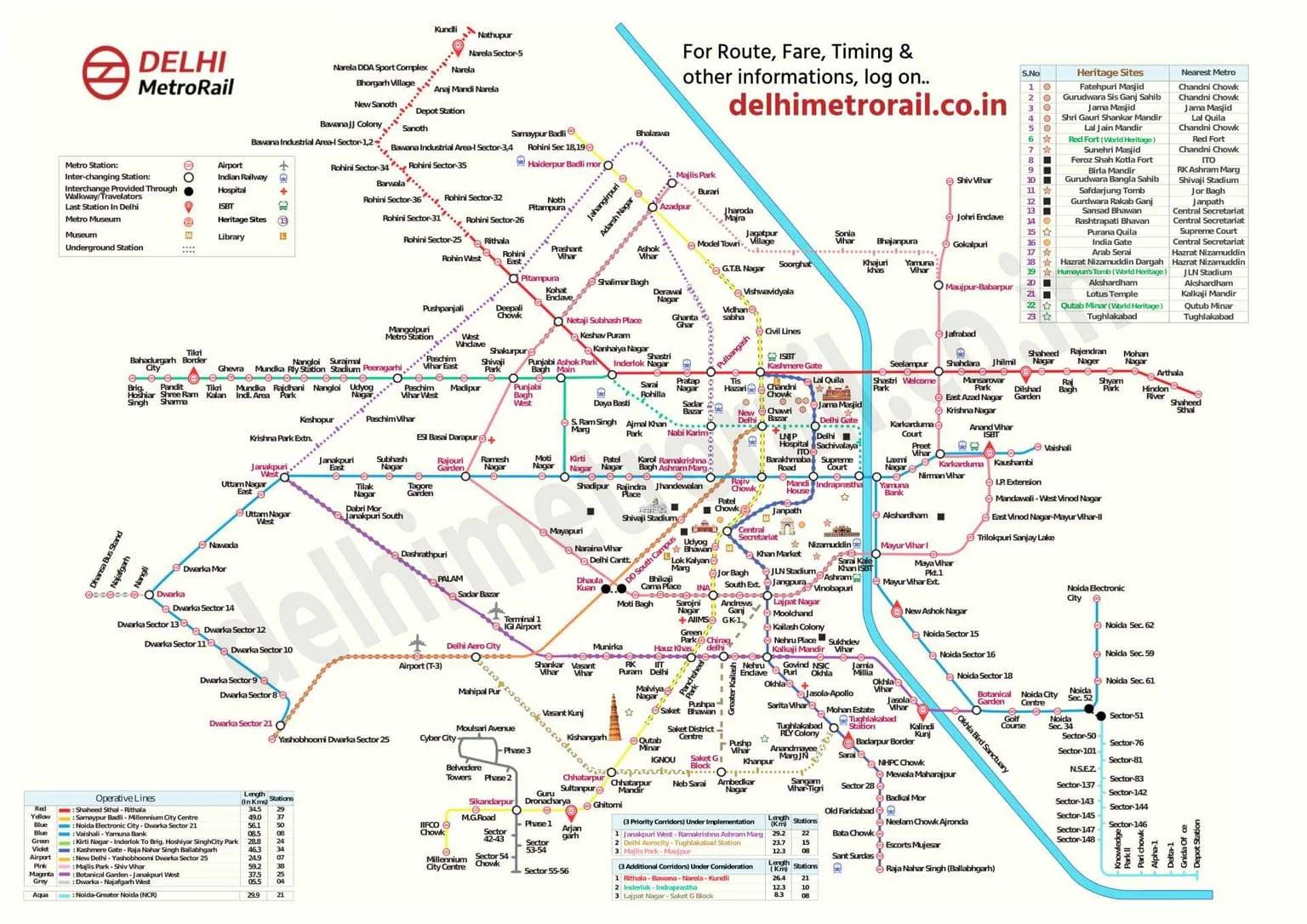 Magenta line metro route map
